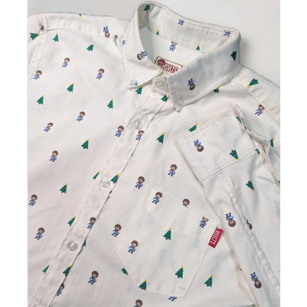 RSVLTS The Roosevelts X Bob Ross Christmas Tree Button Down Shirt Men’s size M